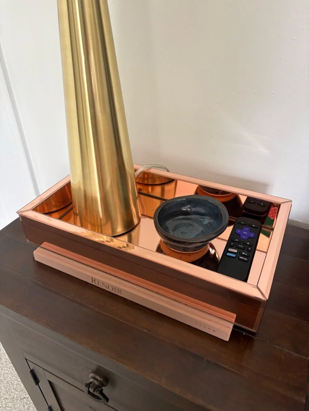Target Copper Colored Mirrored Felt Lined Heavy Household Tray